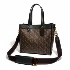 Coach Horse & Carriage Truffle Black Field Tote Bag